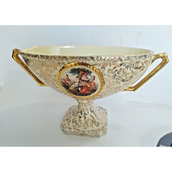 Vintage Empire Ware England Chintz Victorian Style Pedestal Base Compote 1940's - Picture 1 of 16